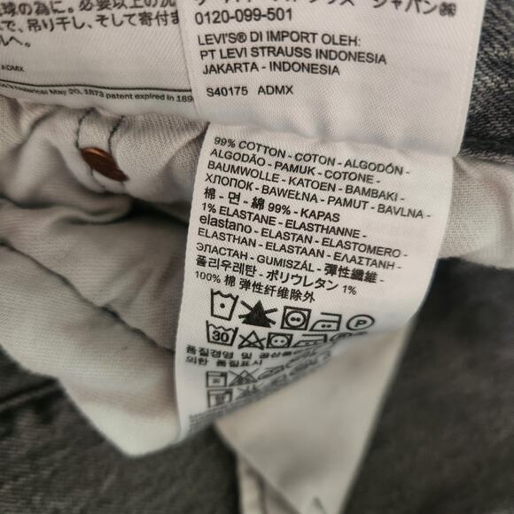 Levi's 501 Snap Button Straight Leg Jeans Size 34x32 Gray - Picture 8 of 8